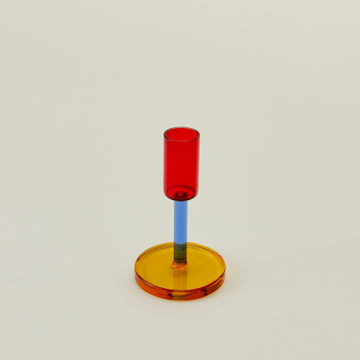 Color Block Candle Holder - Red/Blue