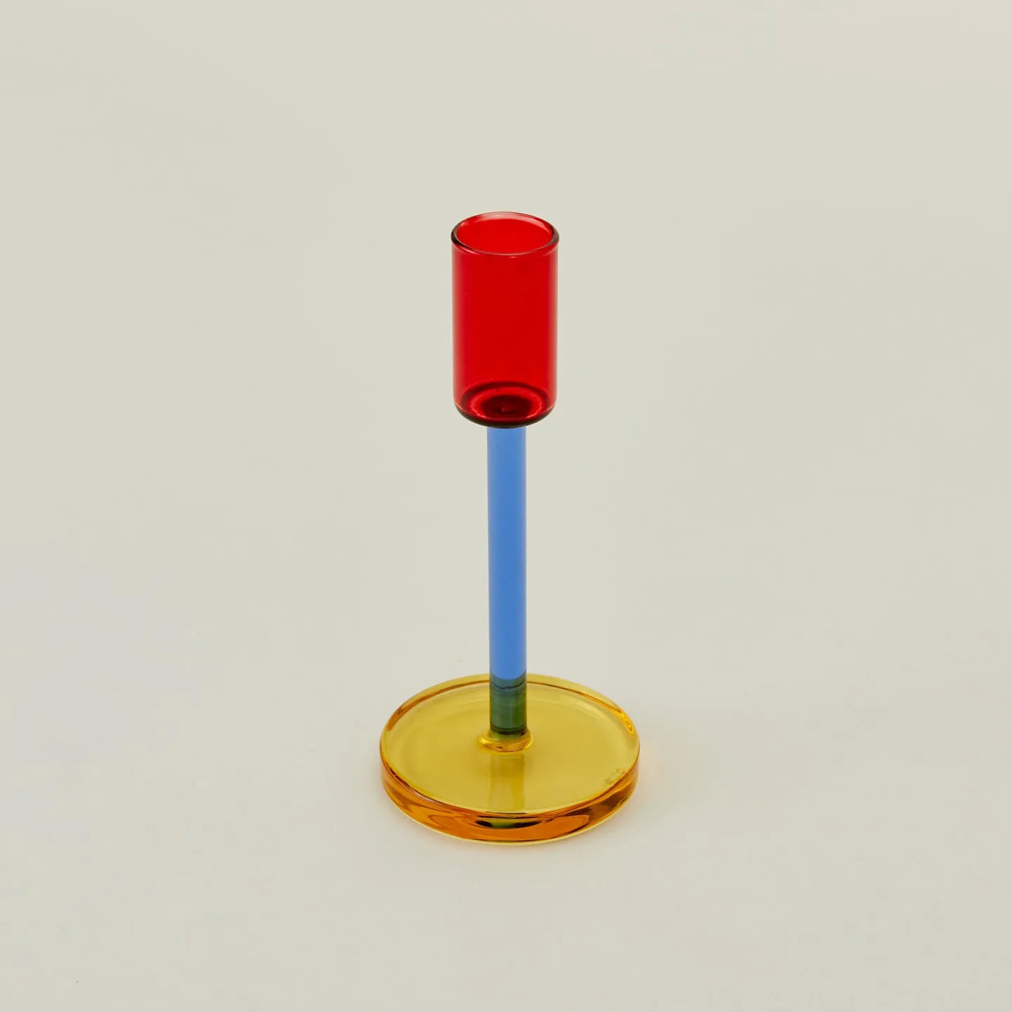 Color Block Candle Holder - Red/Blue