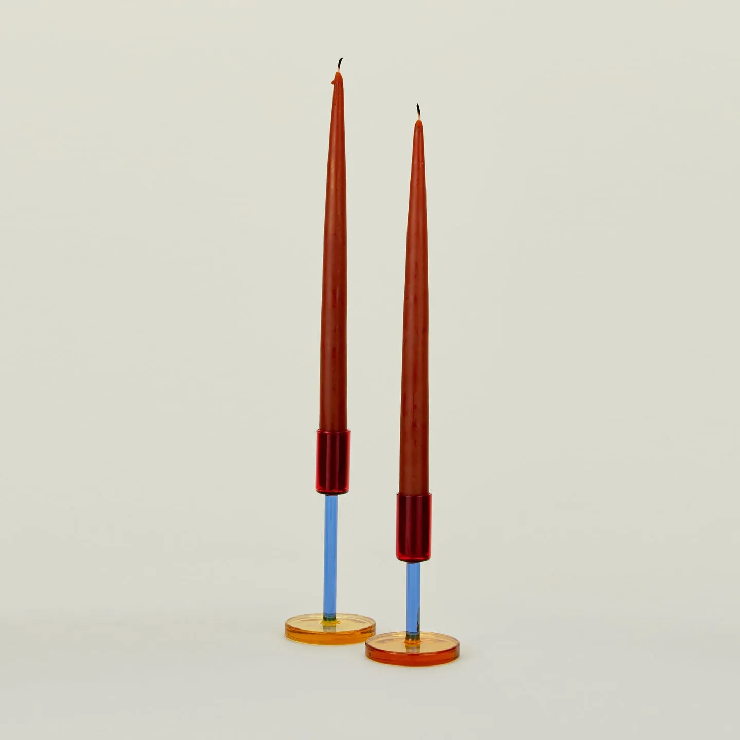 Color Block Candle Holder - Red/Blue