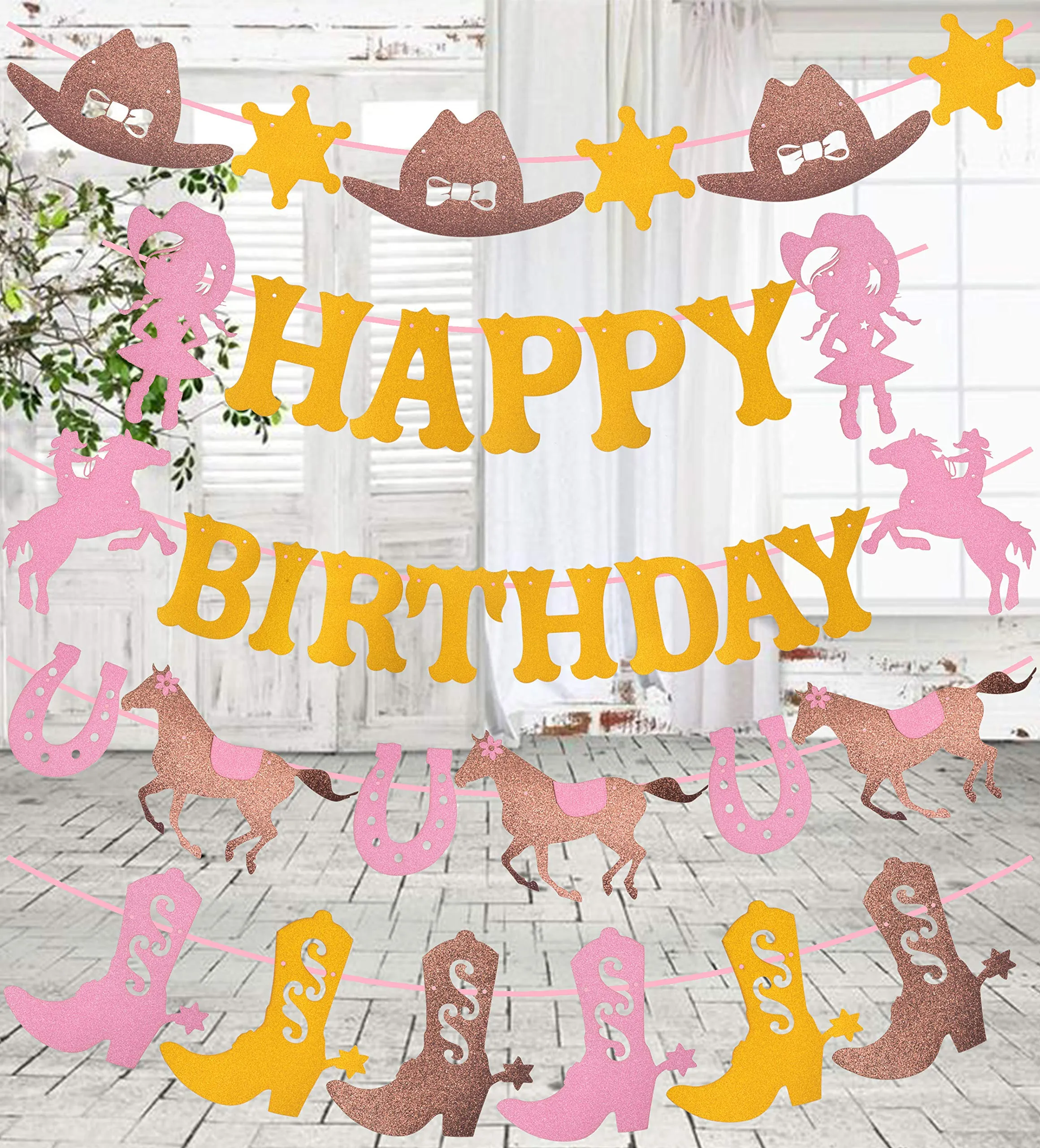 Cowgirl Theme Birthday Party Supplies For Girls Banners, Western Cowgirl Theme Birthday