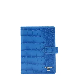 Croco Leather Passport Case - Blue