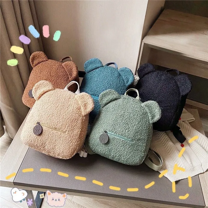 Cute Bear Shaped Shoulder Backpack – Portable Travel & Shopping Rucksack for Kids and Women