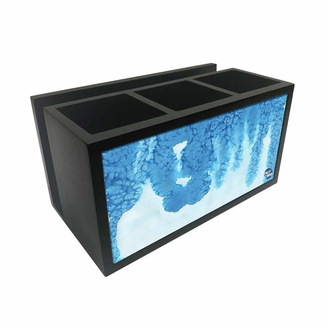 Cutlery Tissue Holder Napkin Stand -  Arctic Blue Space Watercolor