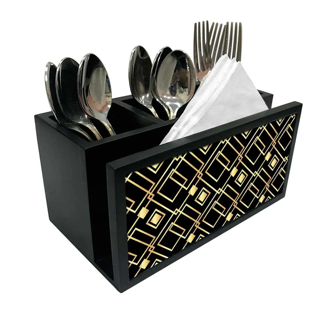 Cutlery Tissue Holder Napkin Stand -  Geometric