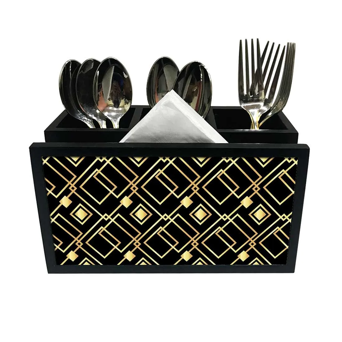 Cutlery Tissue Holder Napkin Stand -  Geometric