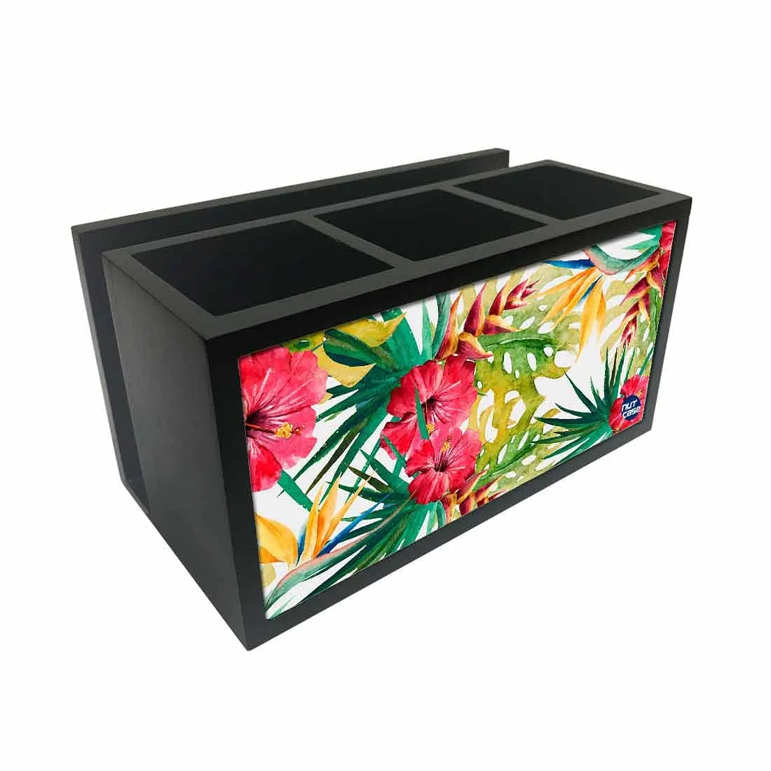 Cutlery Tissue Holder Napkin Stand -  Hibiscus and Leaf