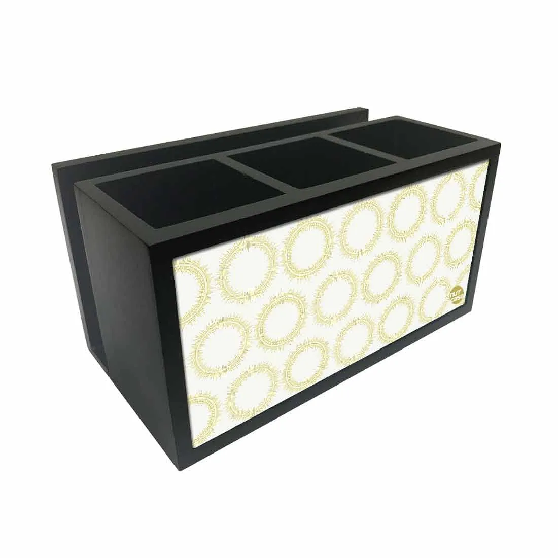 Cutlery Tissue Holder Napkin Stand -  Yellow Circle Design