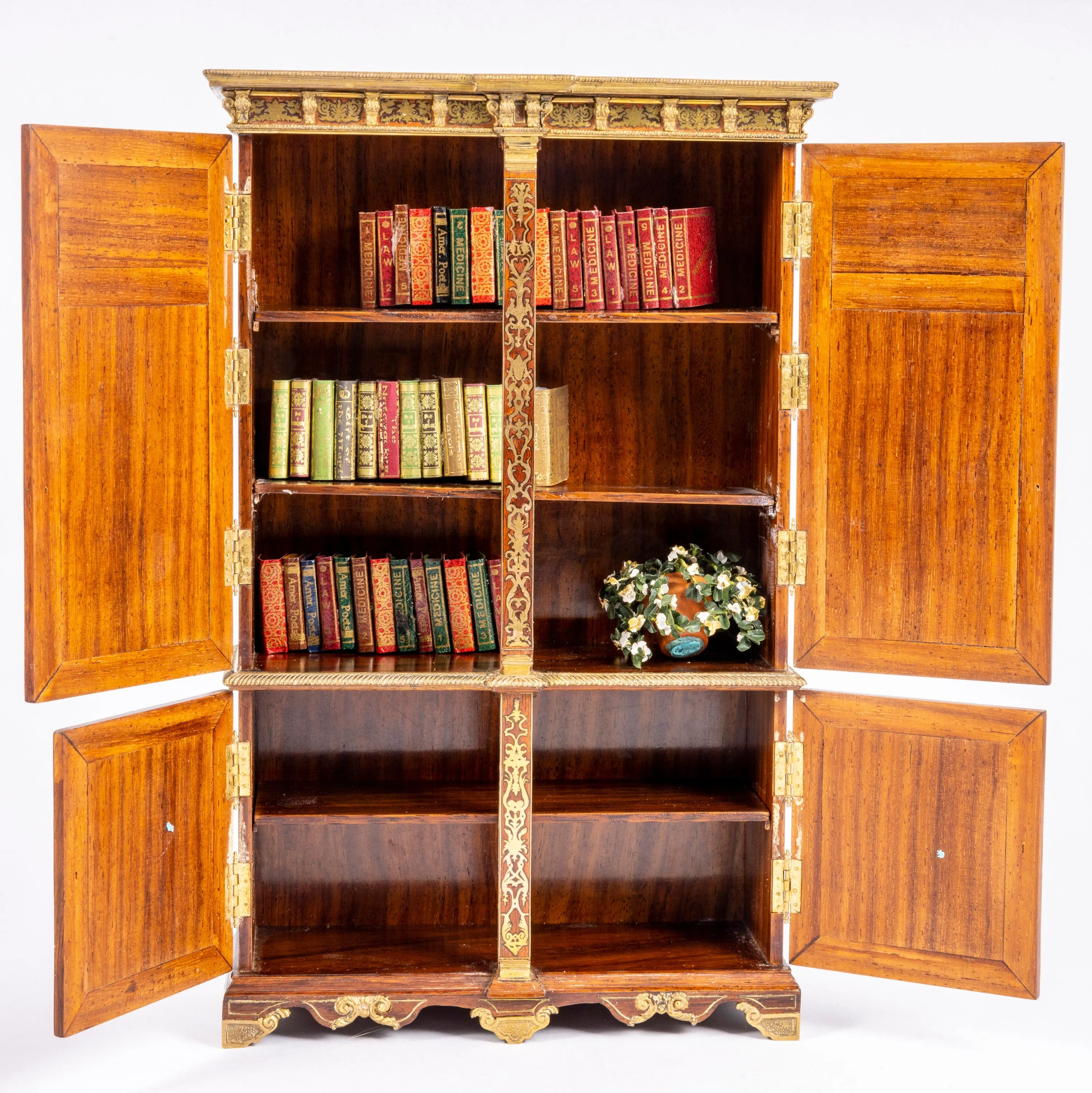 Dollhouse Miniature ~ Incredible Wardrobe with Brass by Rohit Khanna of India - From the Estate of Lee Lefkowitz