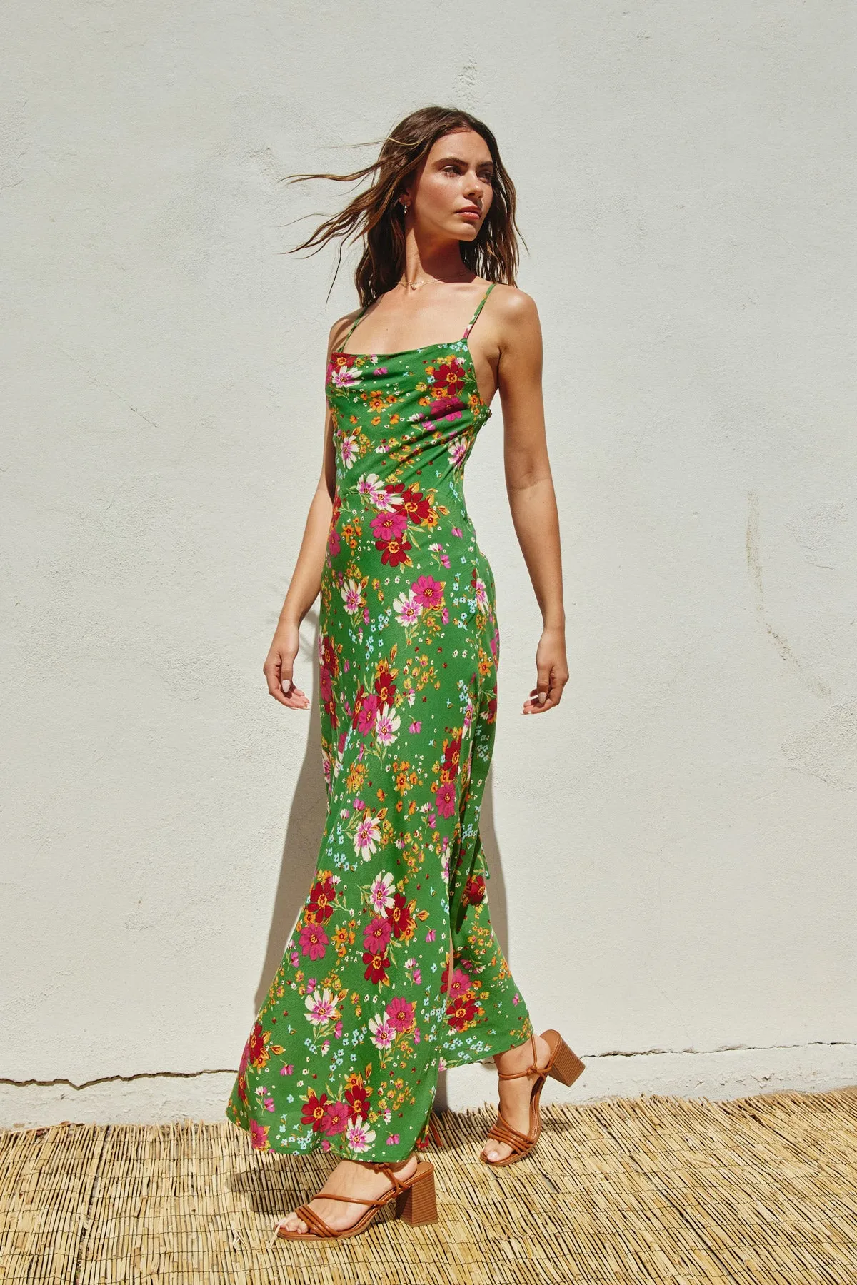 Dress Forum Spring Fling Cowl Neck Criss Cross Maxi Dress