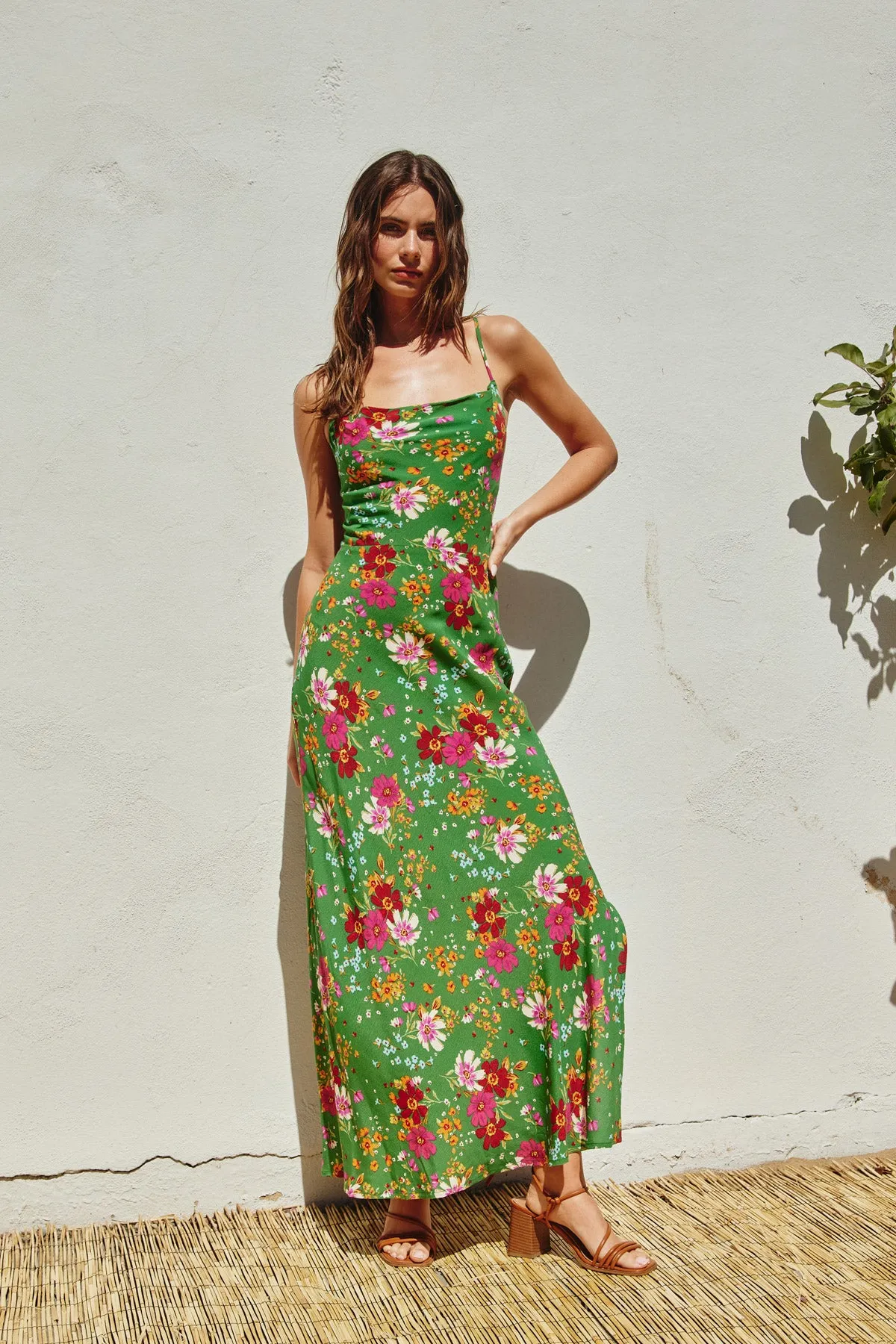 Dress Forum Spring Fling Cowl Neck Criss Cross Maxi Dress