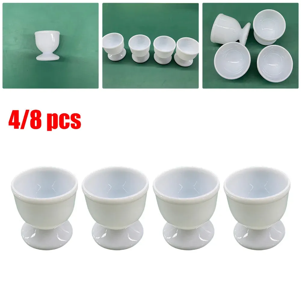 Egg Cup Holder White Plastic for Boiled Egg (4pcs/8pcs)