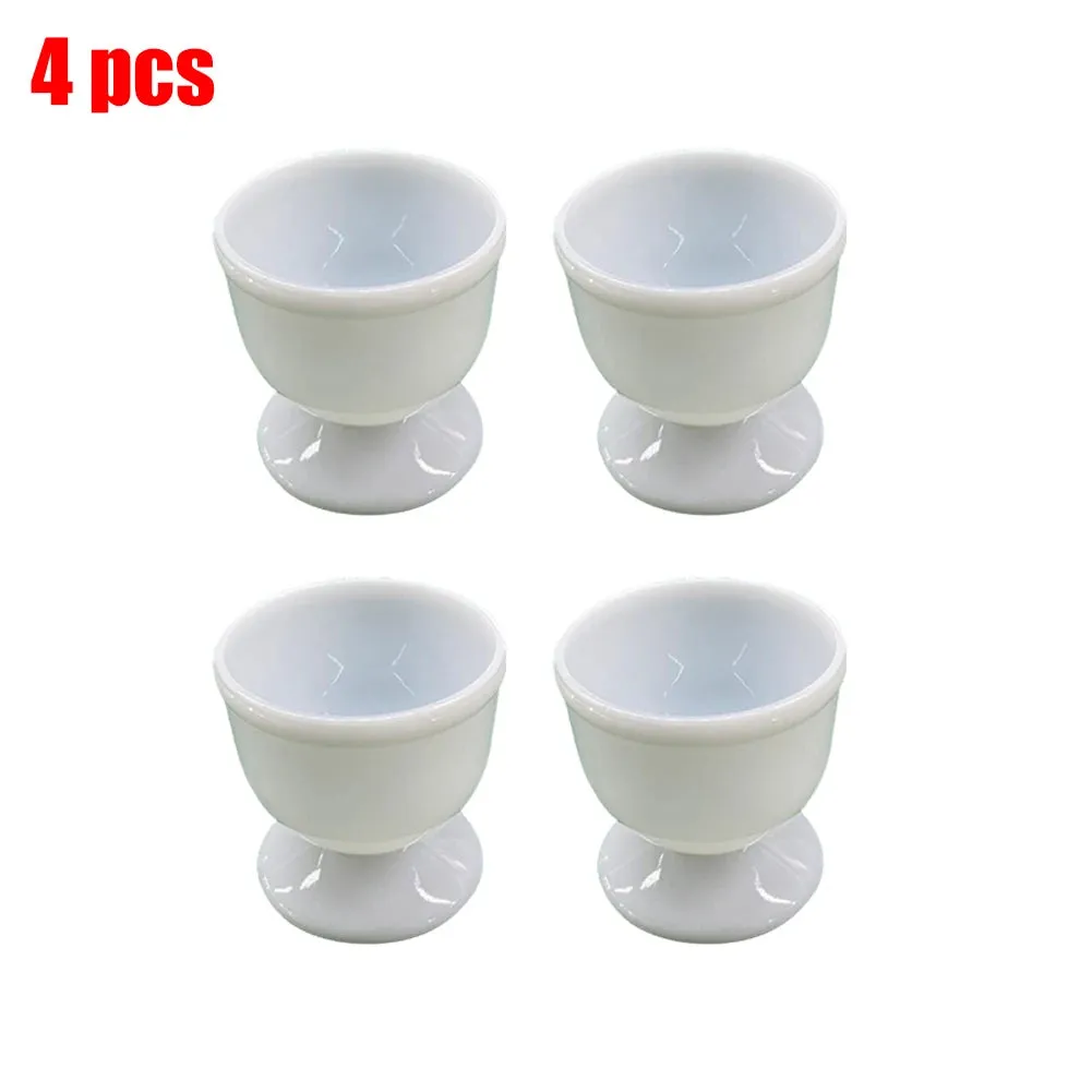 Egg Cup Holder White Plastic for Boiled Egg (4pcs/8pcs)