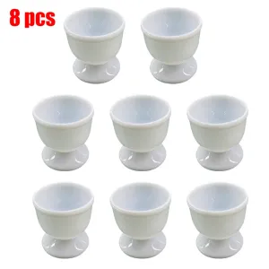 Egg Cup Holder White Plastic for Boiled Egg (4pcs/8pcs)