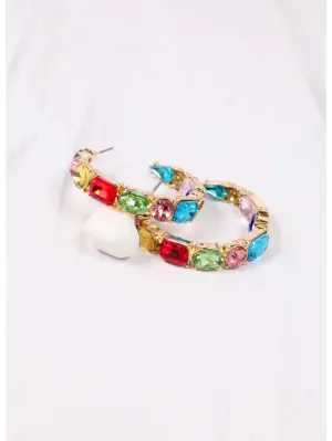 Ella Bejeweled Hoop Earring Multi