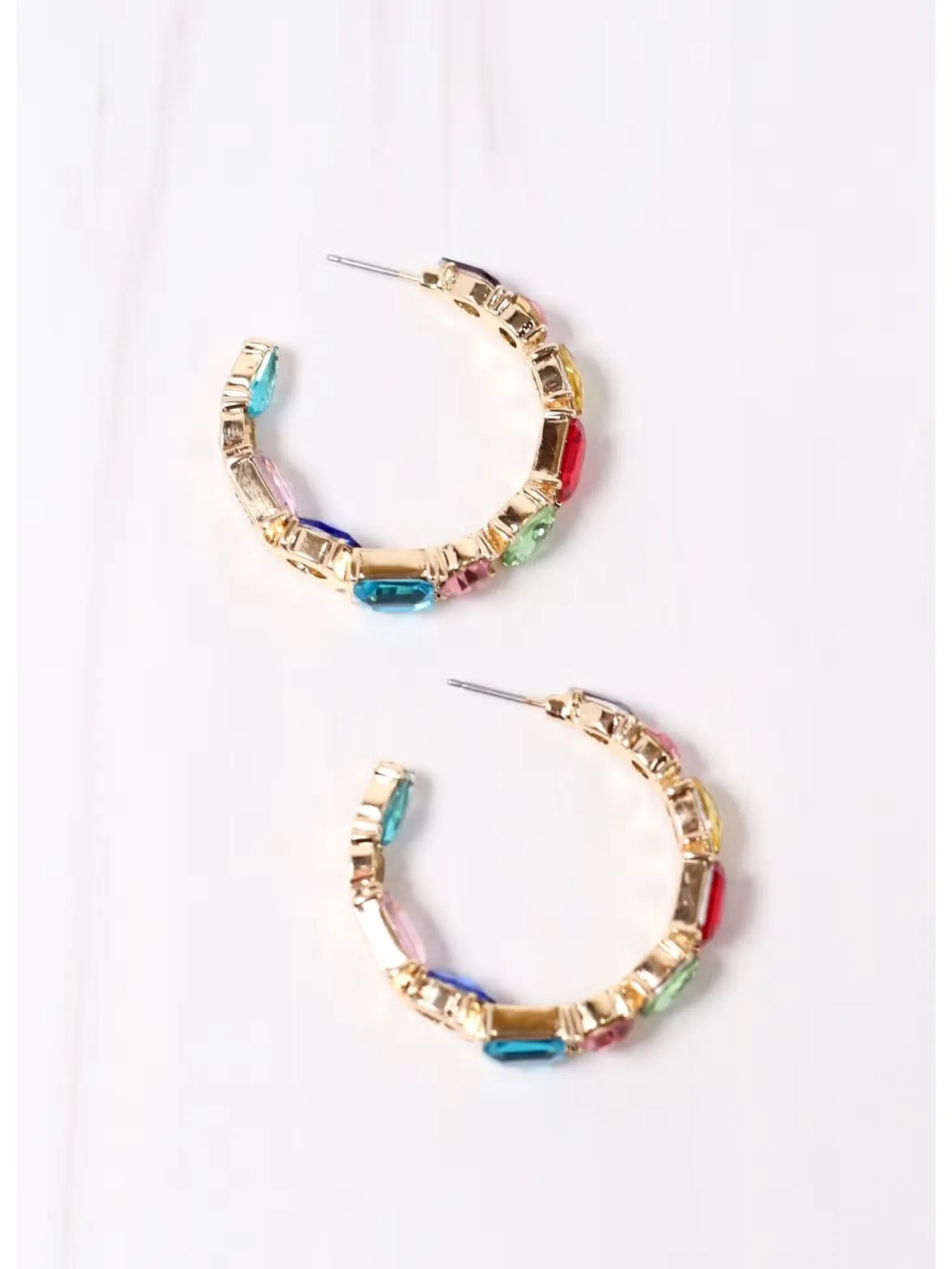 Ella Bejeweled Hoop Earring Multi