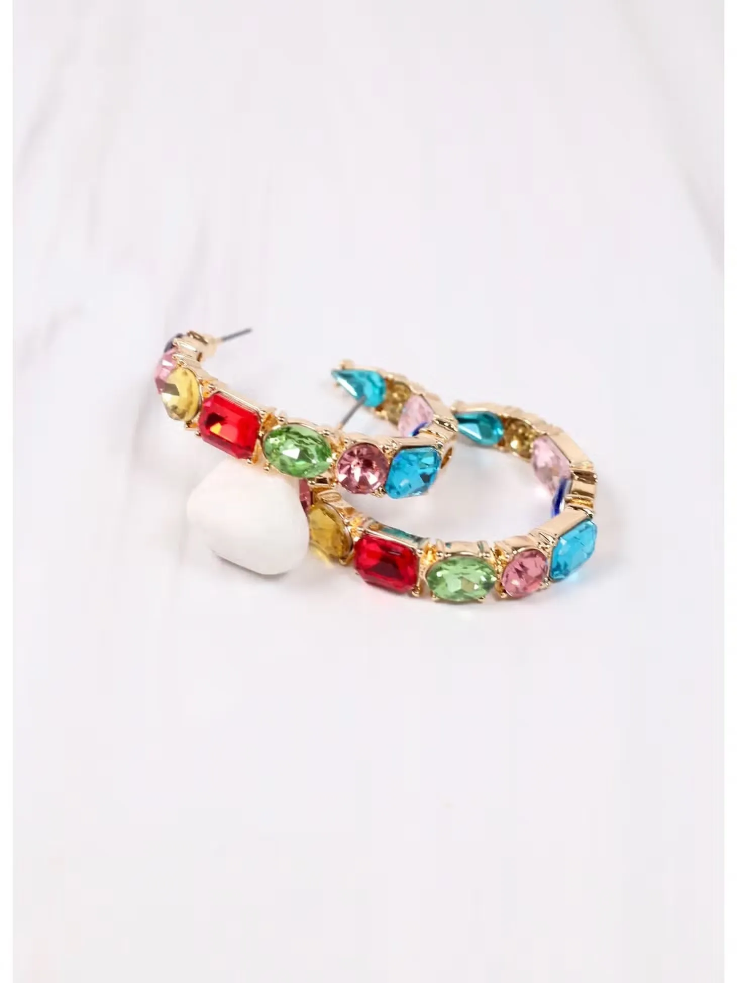 Ella Bejeweled Hoop Earring Multi