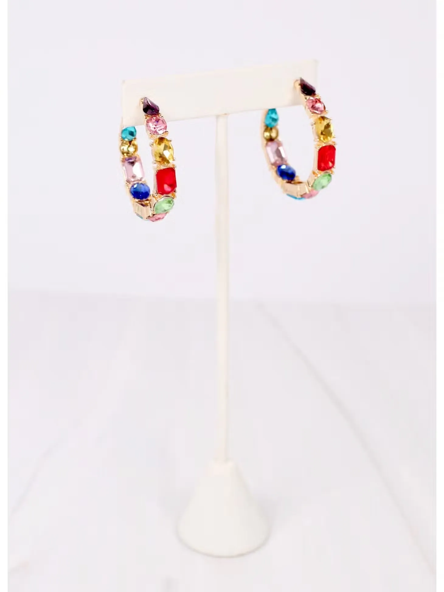 Ella Bejeweled Hoop Earring Multi