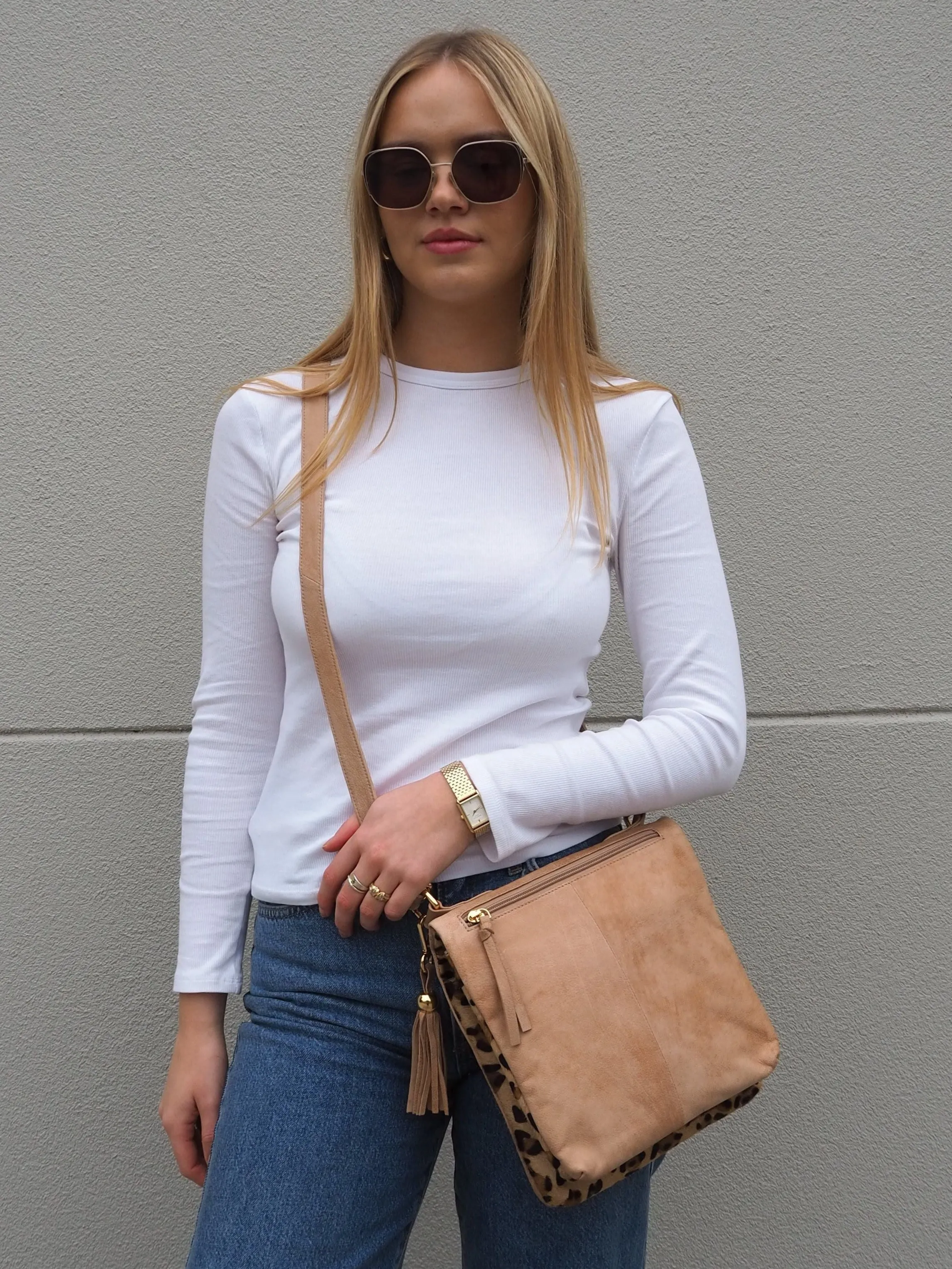 Feline Reversible Saddle Bag | Camel