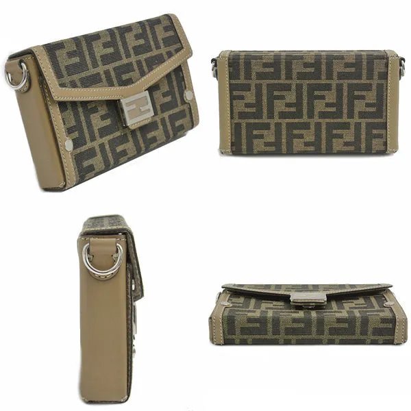 Fendi Canvas Zucca Baguette Soft Trunk Shoulder Bag