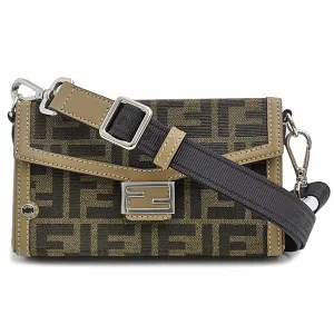 Fendi Canvas Zucca Baguette Soft Trunk Shoulder Bag