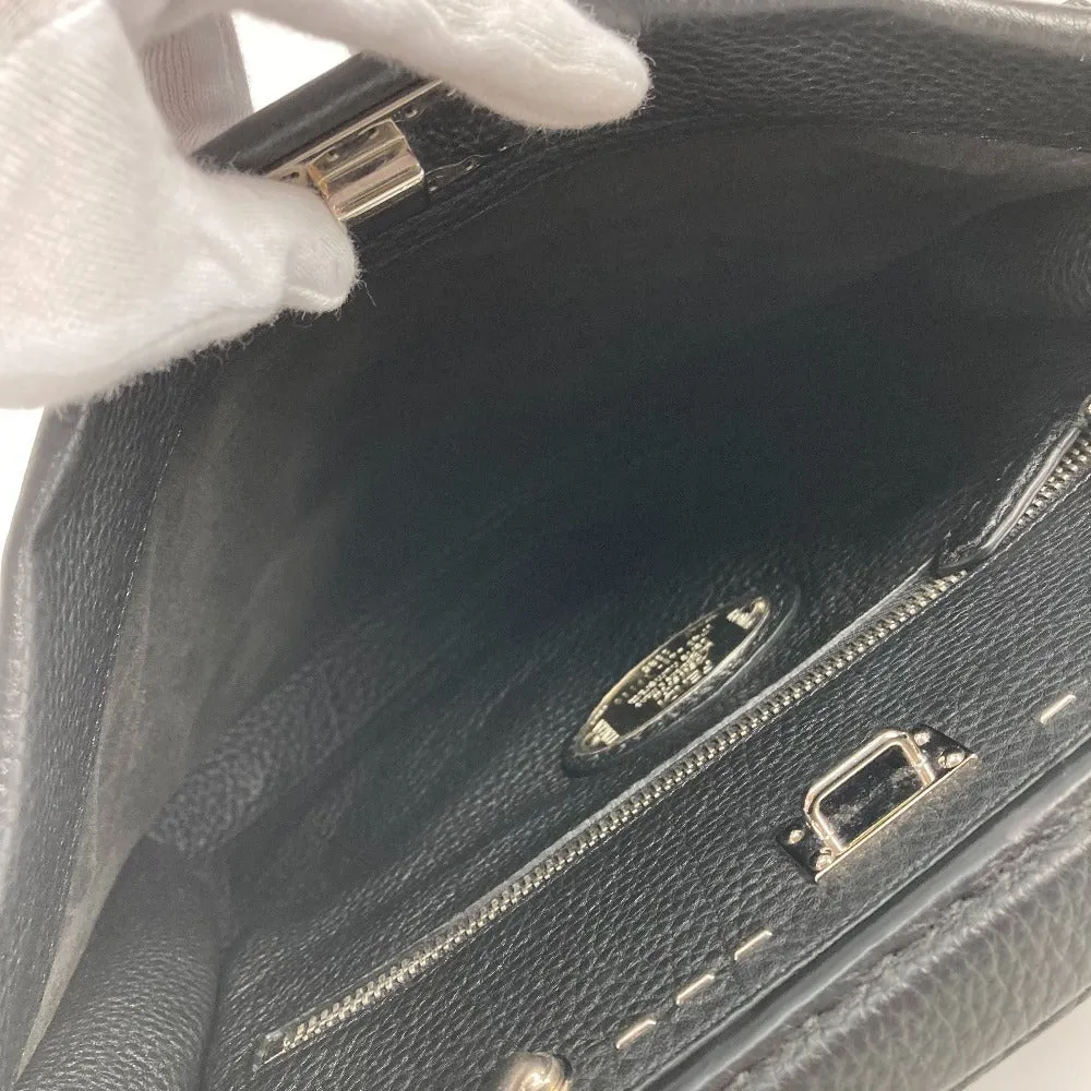 FENDI Handbag 7VA406 leather black Shoulder Bag Crossbody bag Selleria Peekaboo Iconic Fit mens Used