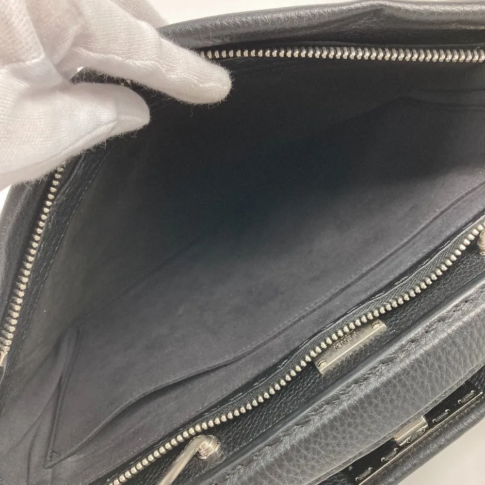 FENDI Handbag 7VA406 leather black Shoulder Bag Crossbody bag Selleria Peekaboo Iconic Fit mens Used