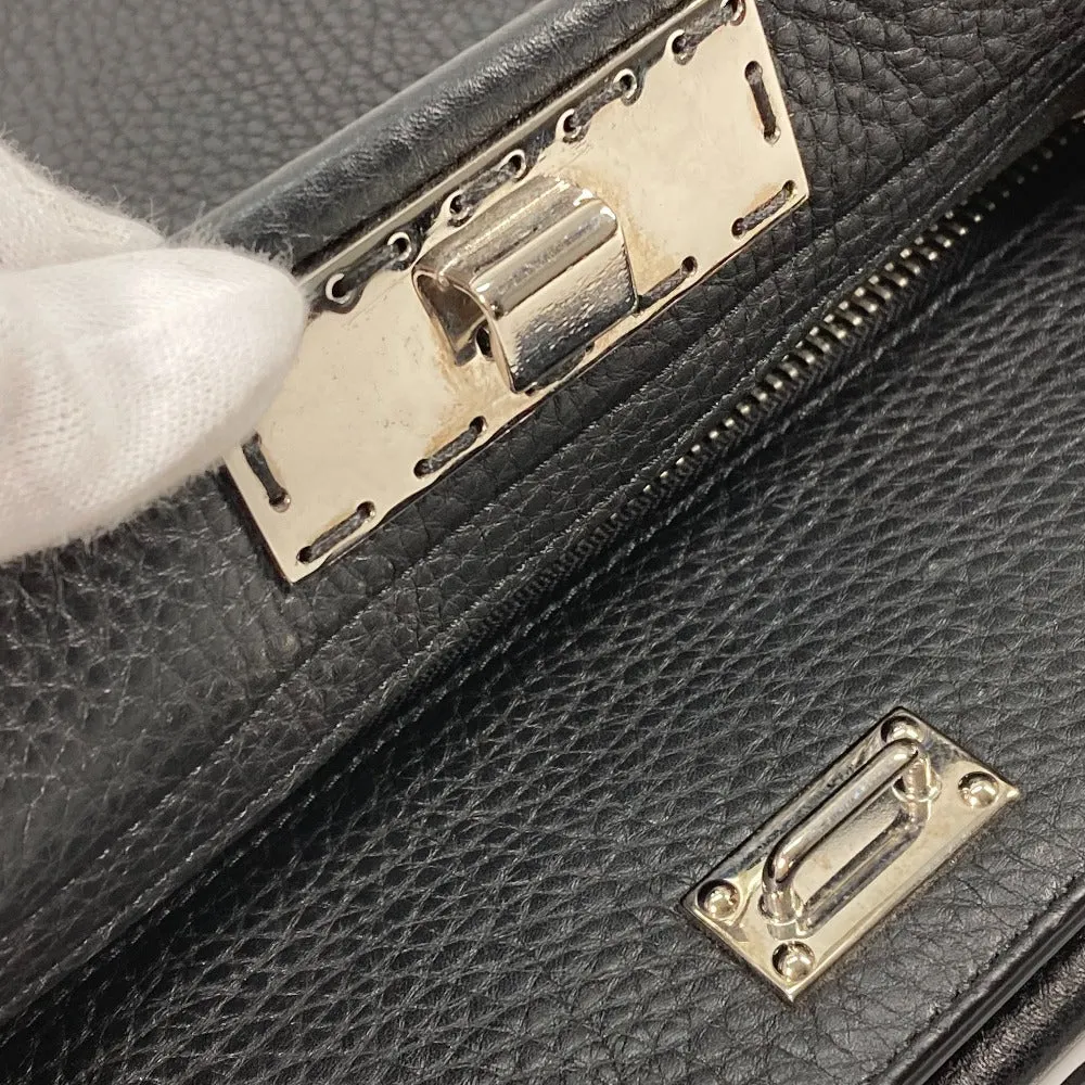 FENDI Handbag 7VA406 leather black Shoulder Bag Crossbody bag Selleria Peekaboo Iconic Fit mens Used