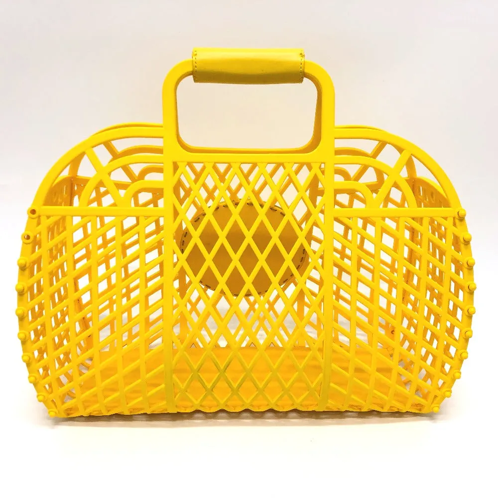 FENDI Handbag 8BH389 plastic yellow Medium basket Women Used