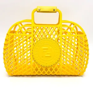FENDI Handbag 8BH389 plastic yellow Medium basket Women Used