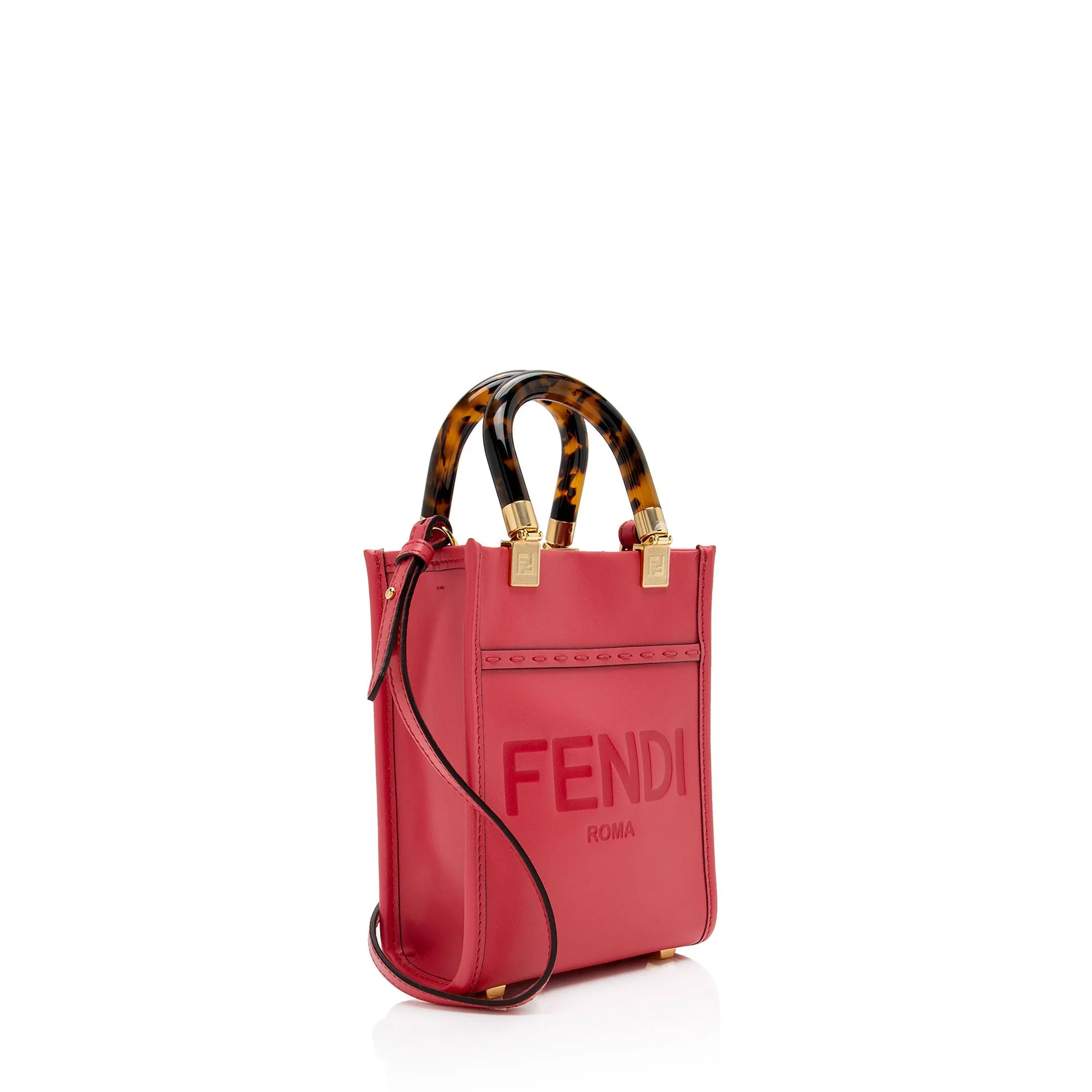 Fendi Leather Sunshine Mini Shopper Tote