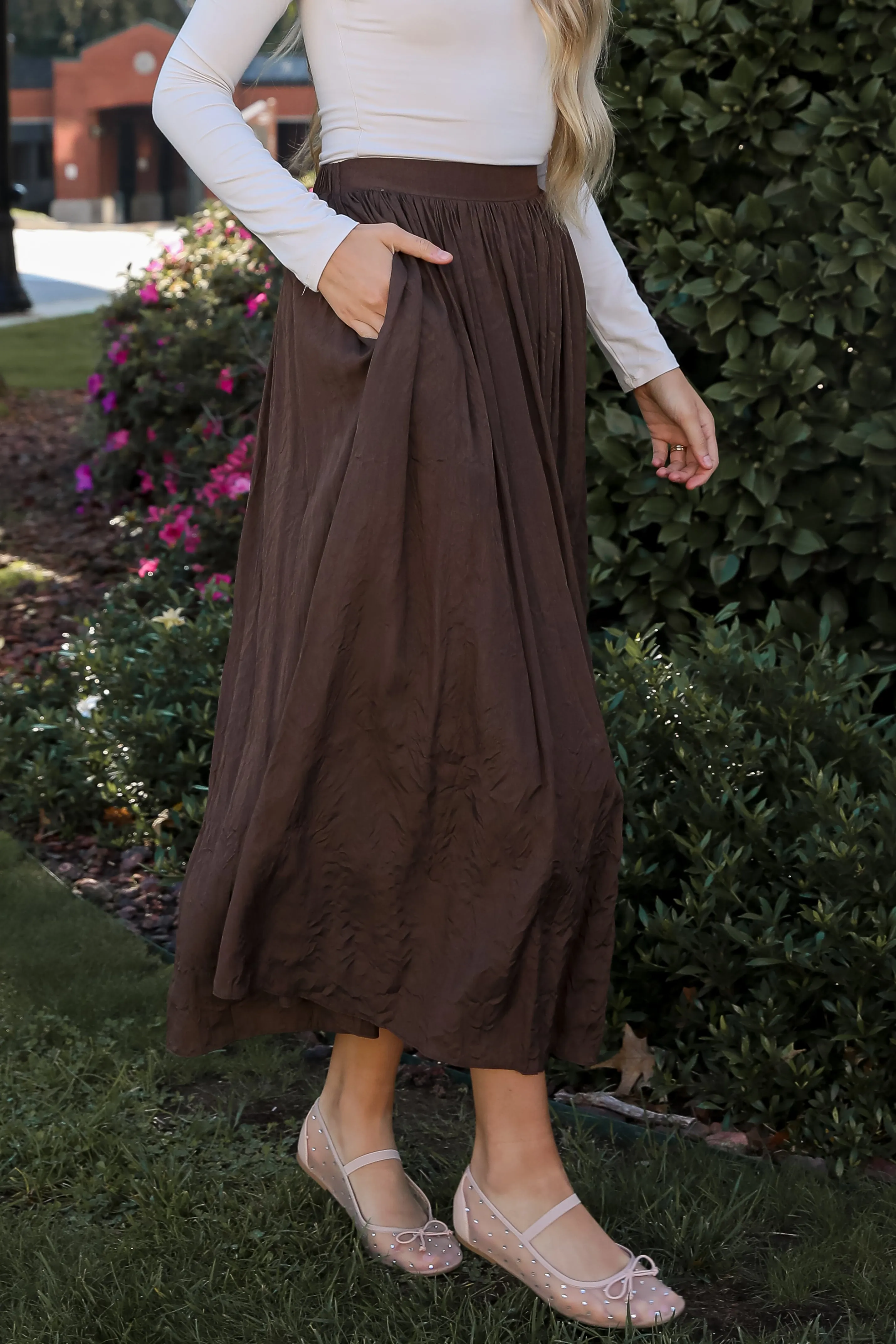 FINAL SALE - Truly Profound Brown Maxi Skirt