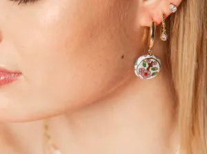 Fleur Solange Huggie Earring - Blanc