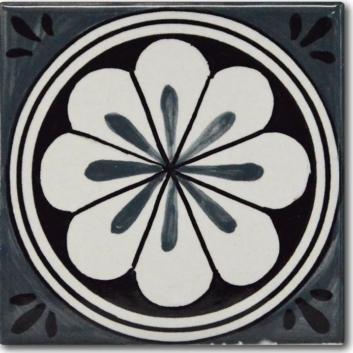 FRANCESCA NICCACCI: Deruta Vario Hand Painted Wall Tile Gray Shades