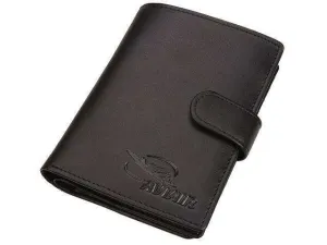 Genuine Leather Passport Cover with Tab - Black