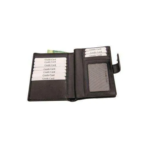 Genuine Leather Passport Cover with Tab - Black
