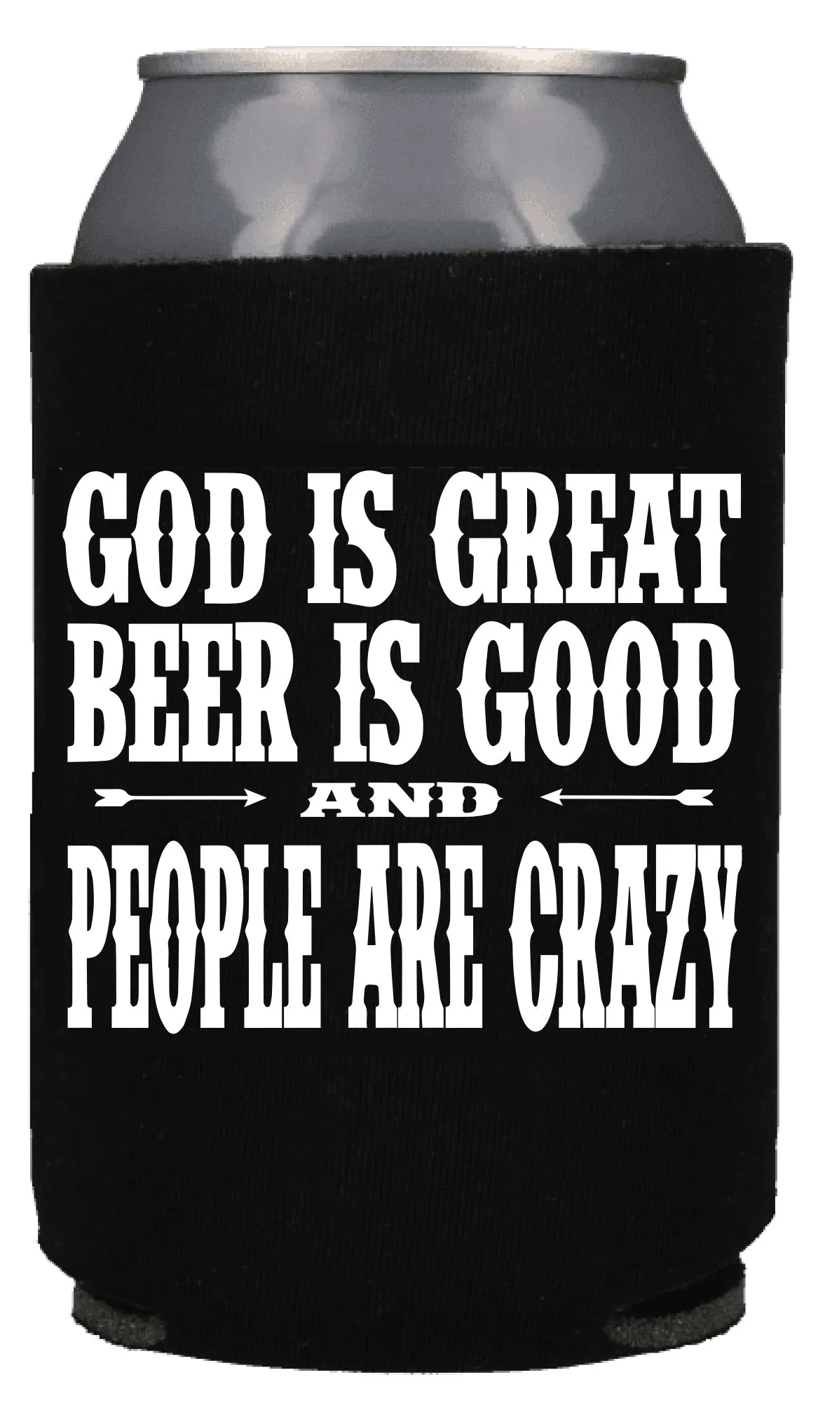 GOD IS GREAT BEER IS GOOD KOOZIE BEER HOLDER