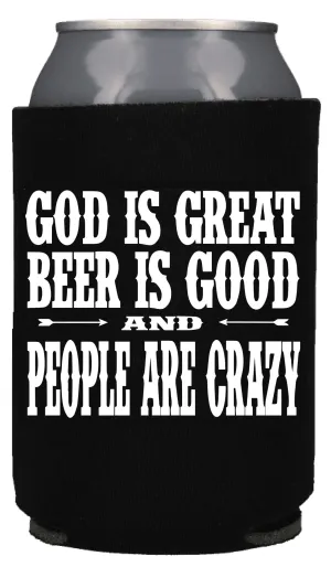 GOD IS GREAT BEER IS GOOD KOOZIE BEER HOLDER