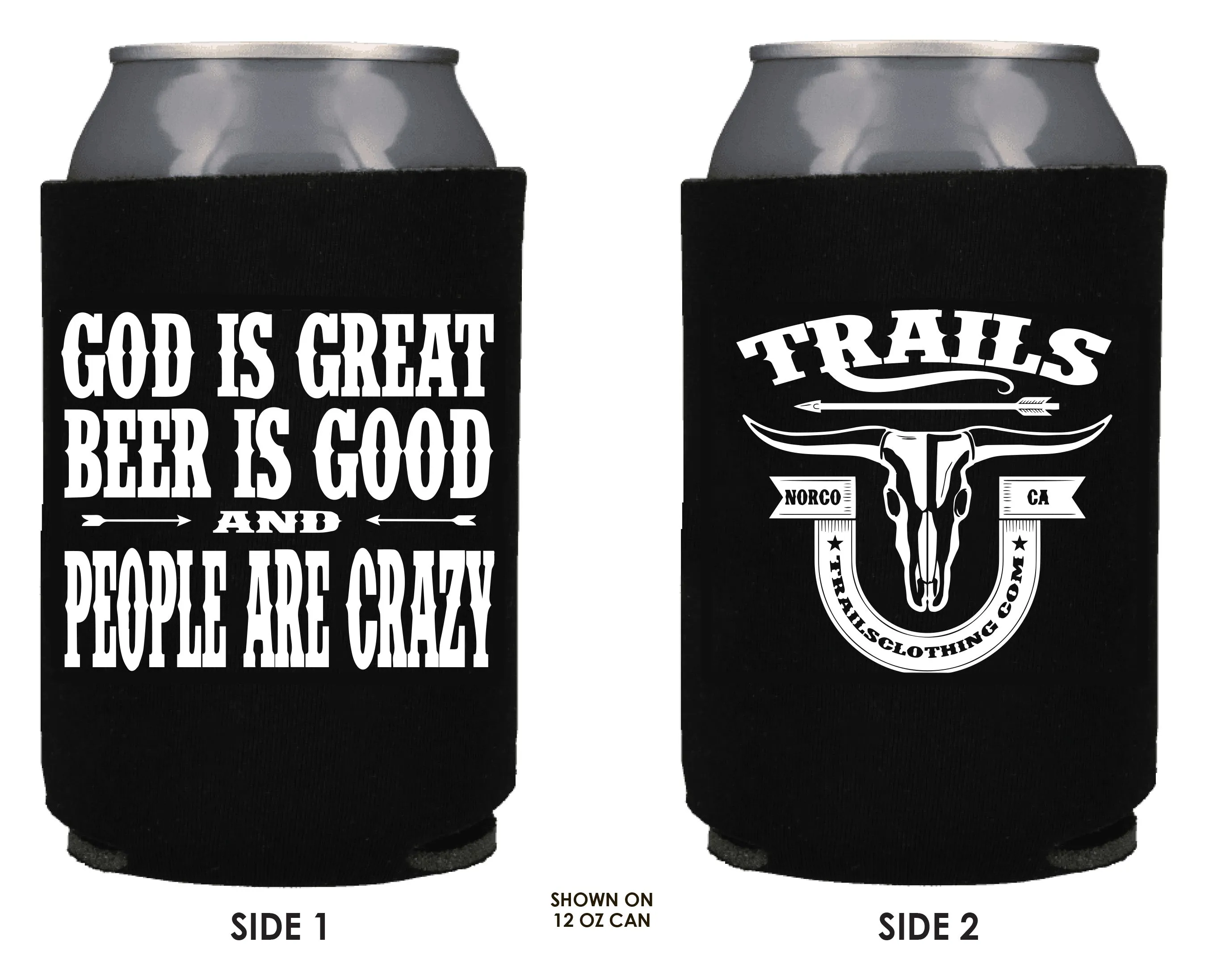 GOD IS GREAT BEER IS GOOD KOOZIE BEER HOLDER