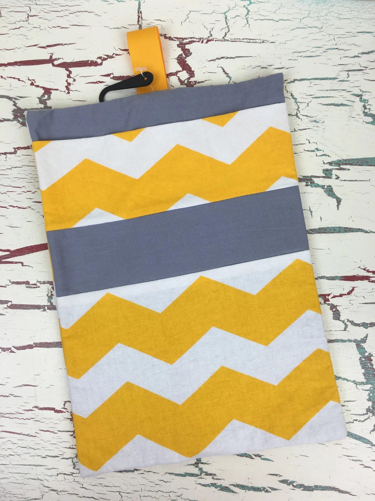 Gold and White Chevron Diaper/Wipee Case