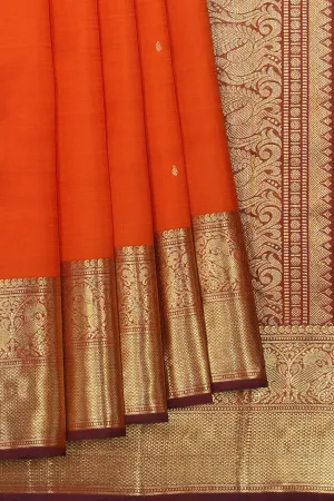 Gorgeous Silk Orange Saree