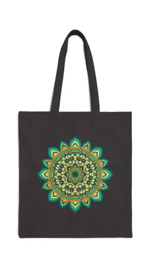 Green Mandala Canvas Tote Bag