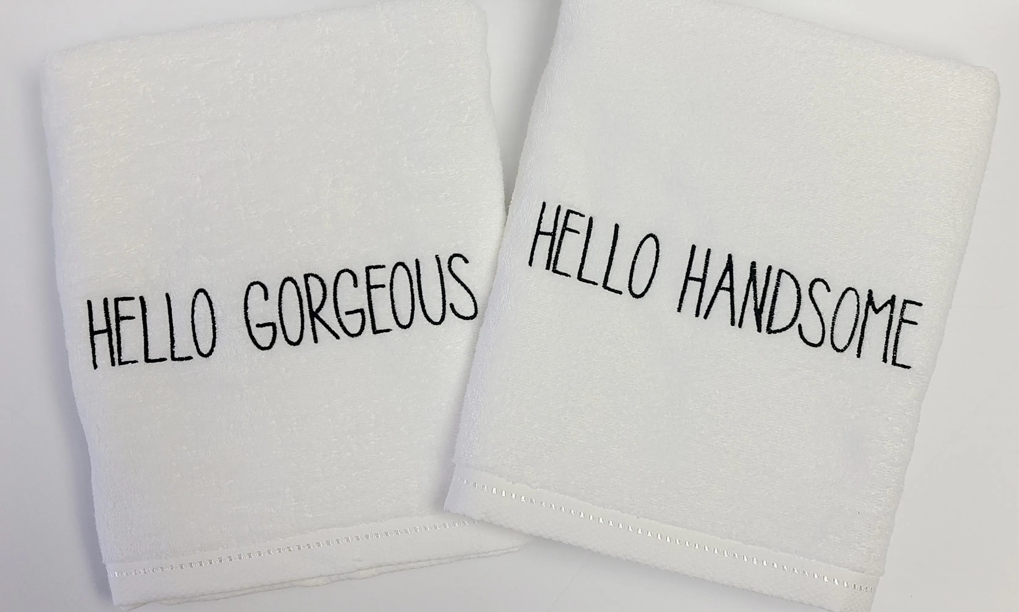 HELLO GORGEOUS HELLO HANDSOME  Bath Towel Set