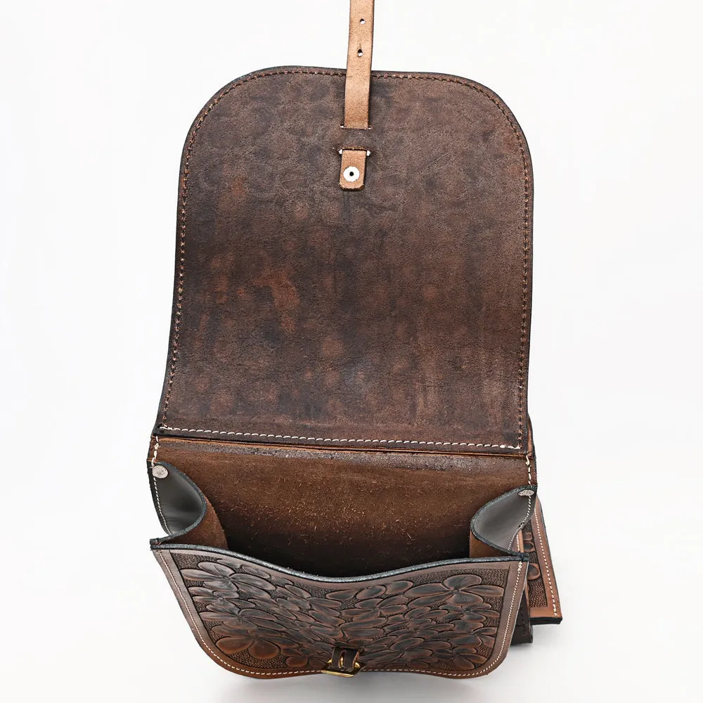 Hilason Floral  Western Horse Leather Saddle Bag Heavyduty Traditional Trail Ride