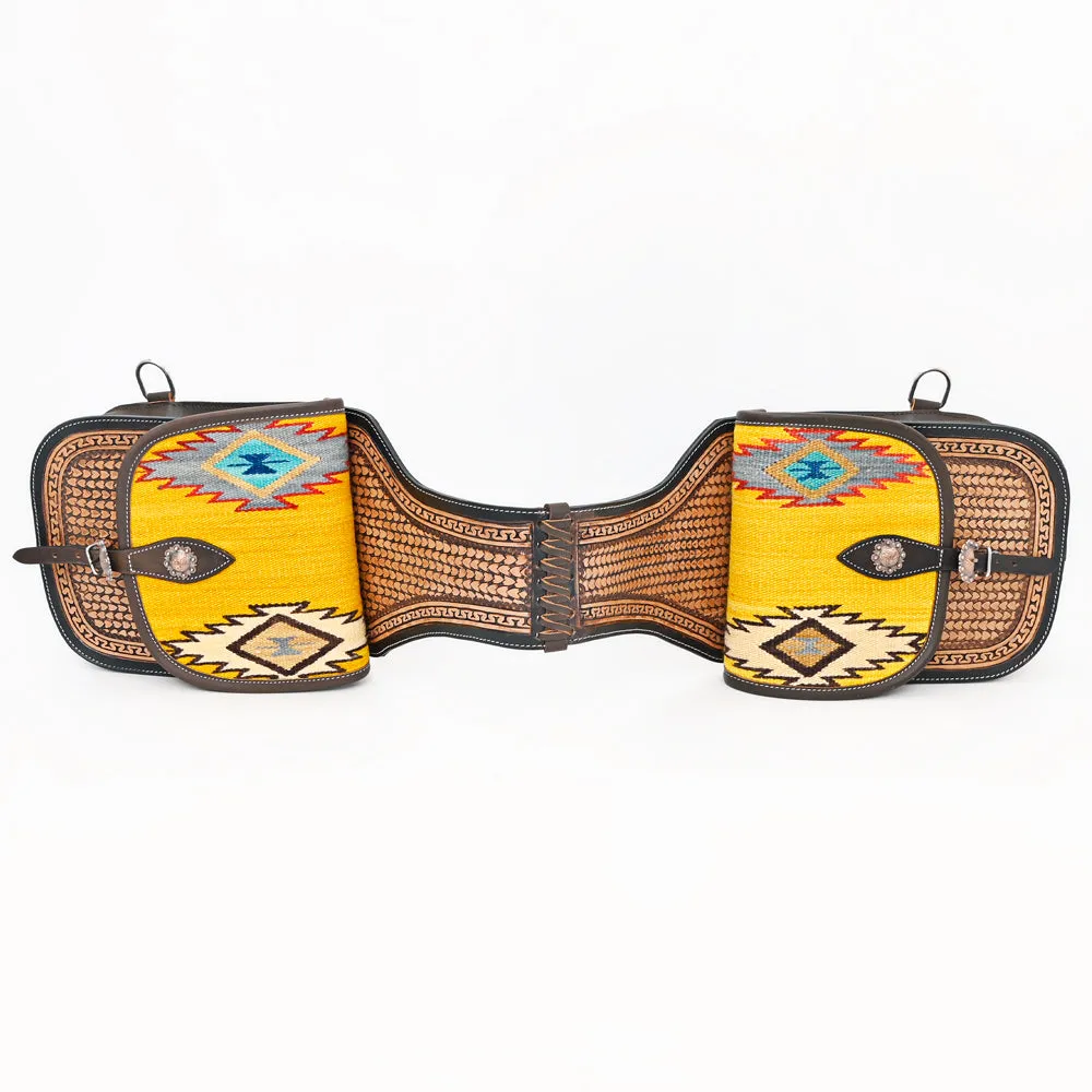 Hilason Floral  Western Horse Leather Saddle Bag Heavyduty Traditional Trail Ride