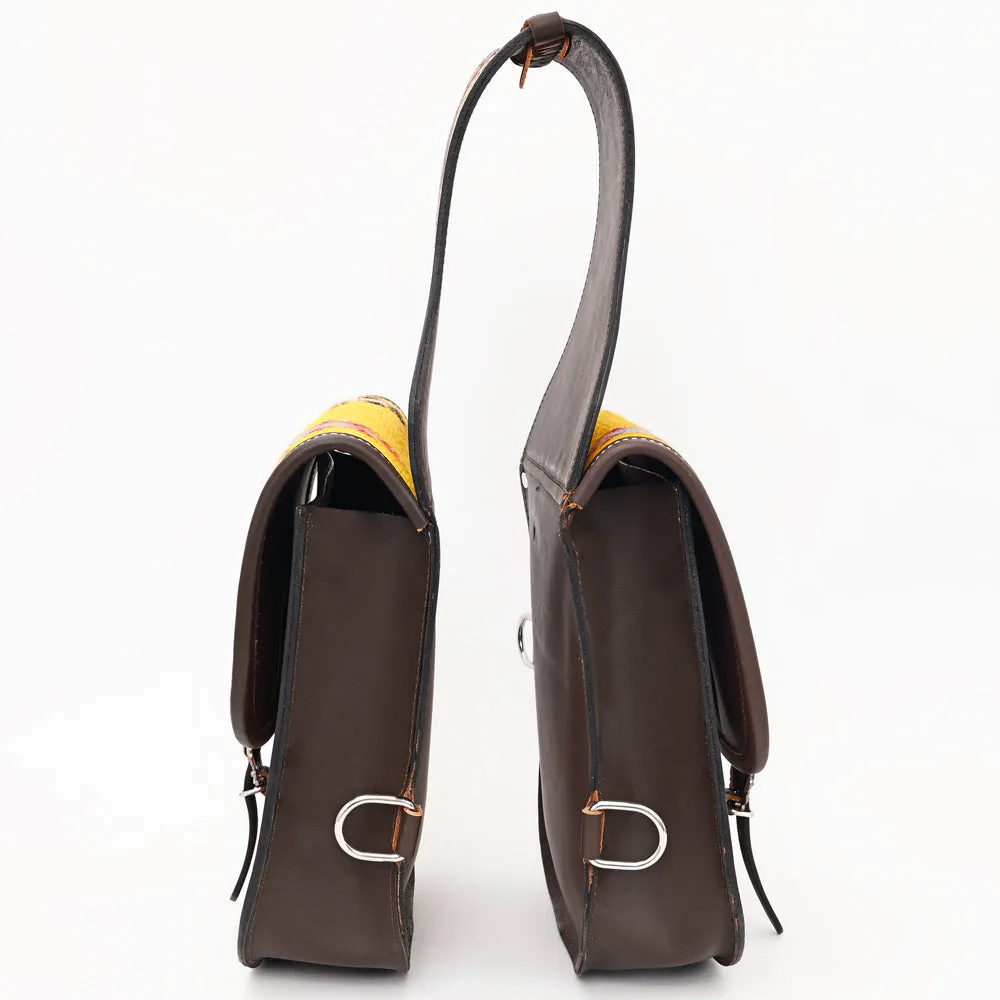 Hilason Floral  Western Horse Leather Saddle Bag Heavyduty Traditional Trail Ride