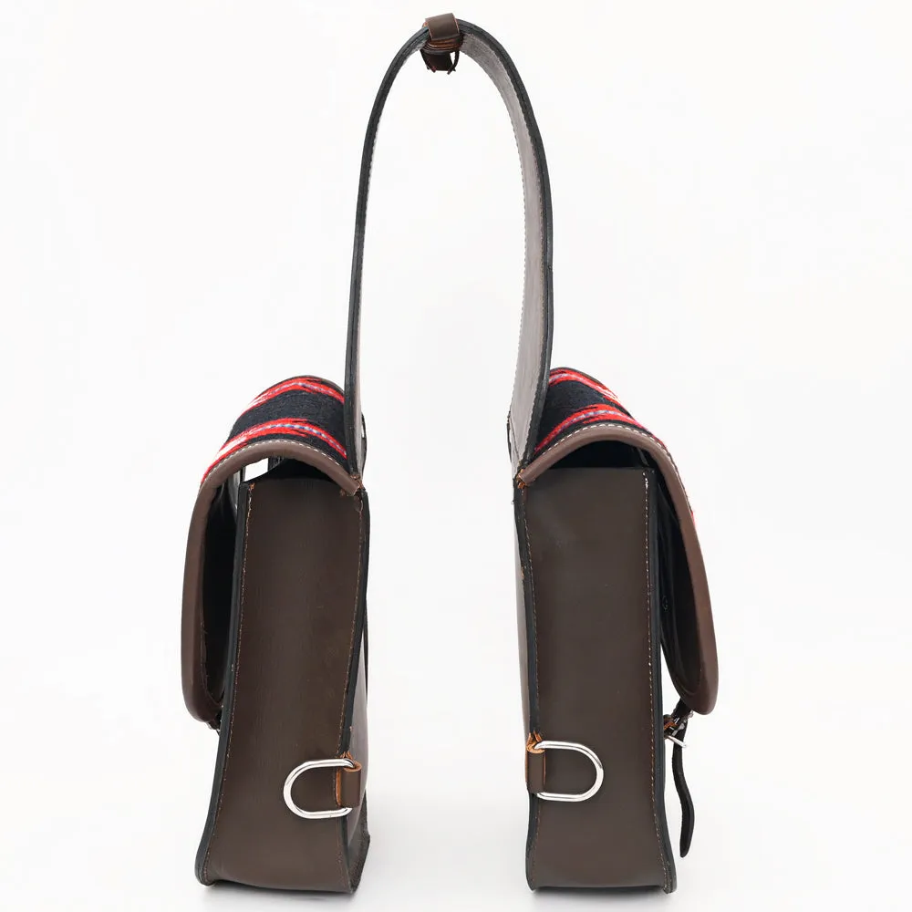 Hilason Floral  Western Horse Leather Saddle Bag Heavyduty Traditional Trail Ride