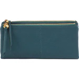 Hobo Keen Large Zip Continental Wallet Dark Teal Leather
