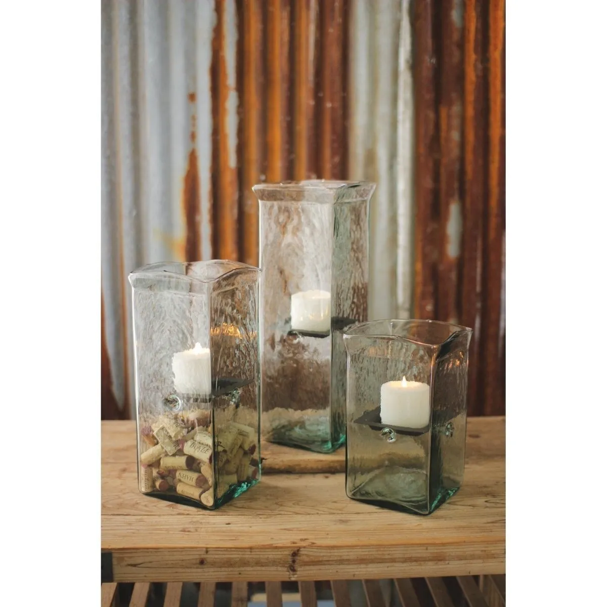 Kalalou - SQUARE CANDLE HURRICANE - LARGE - CV2211