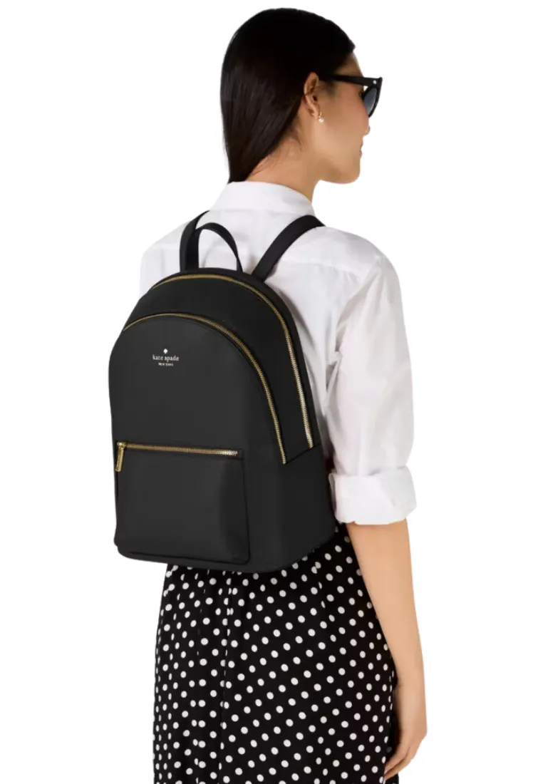 Kate Spade Lena Double Zip Large Dome Backpack In Black KH436