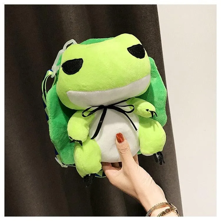 Kawaii Green Frog Travel Plush Backpack - Kawaii Bag